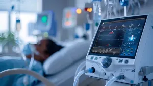 Locação de equipamentos hospitalares 35 Pessoa em uma UTI usando ventilador mecânico Evolution 3E Utra